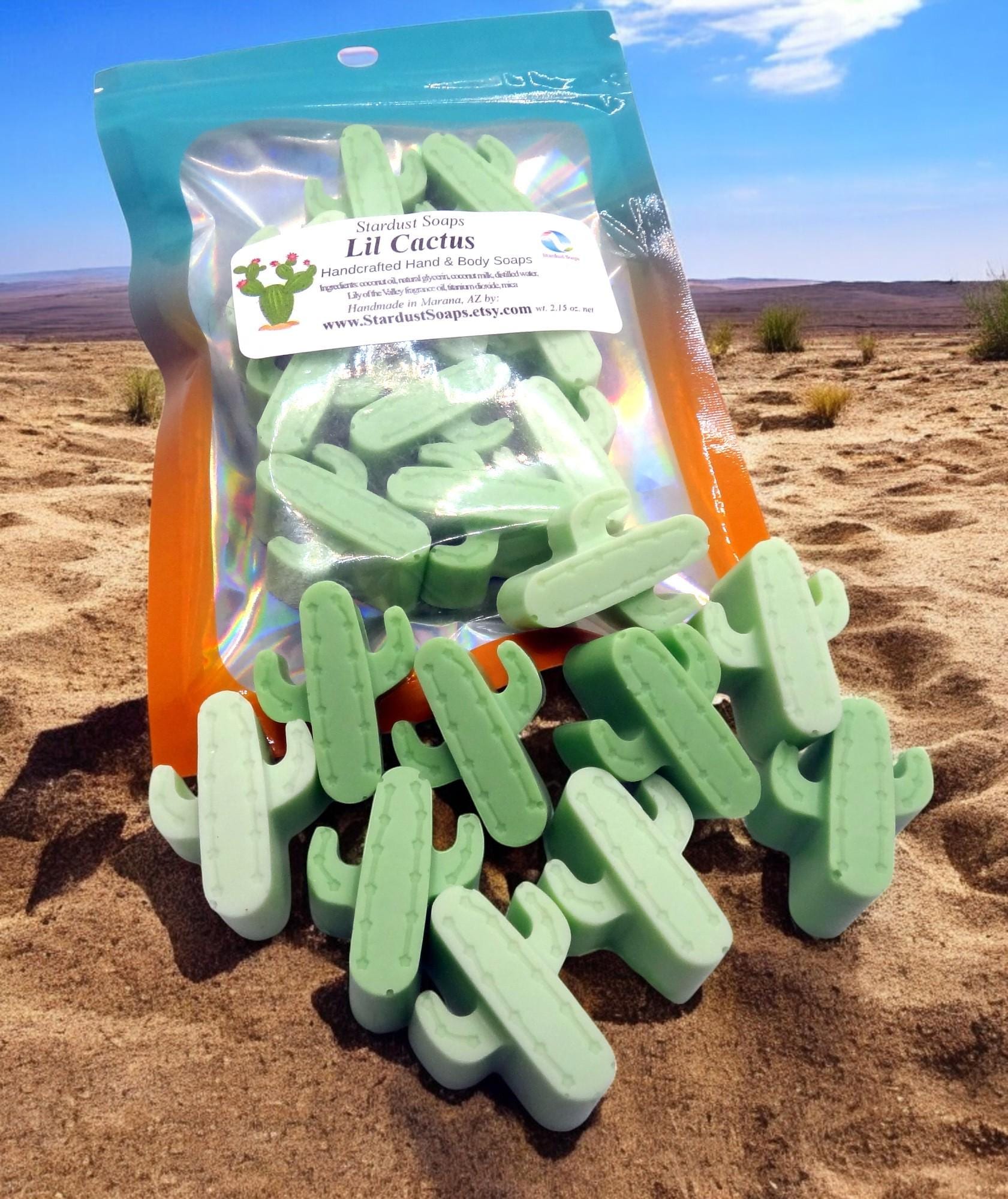 Handmade Cactus Soap Bundle | Lily of the Valley Scent | 10-Piece Artisan Soap Set | Cute Gift Soap Collection | Luxury Bath & Body Soaps
