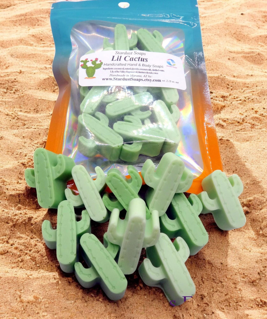 Handmade Cactus Soap Bundle | Lily of the Valley Scent | 10-Piece Artisan Soap Set | Cute Gift Soap Collection | Luxury Bath & Body Soaps