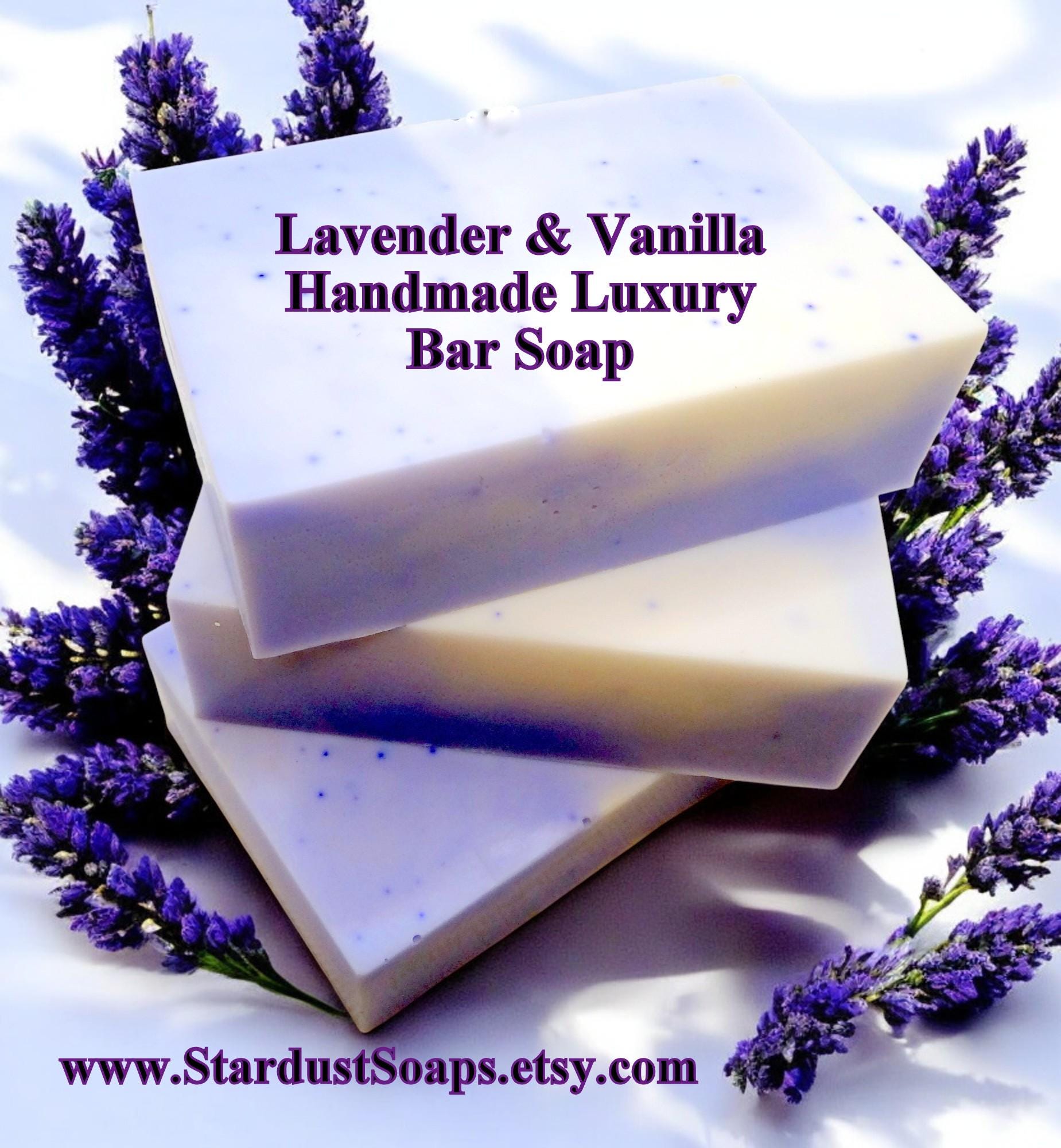 Lavender Vanilla Handmade Soap Bar | Natural Gentle Cleansing Face, Hand and Body Soap | Moisturizing Artisan Skincare Bar