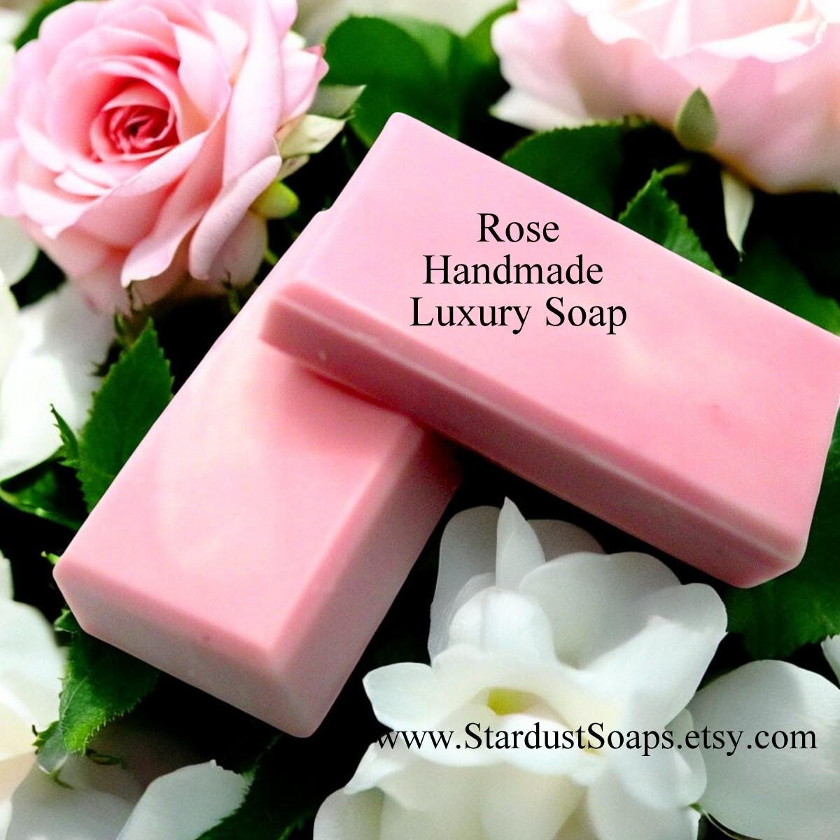Handmade Rose Soap Bar | Moisturizing Floral Soap for Face, Hands & Body | Creamy Lather Natural Artisan Skincare (4 oz)