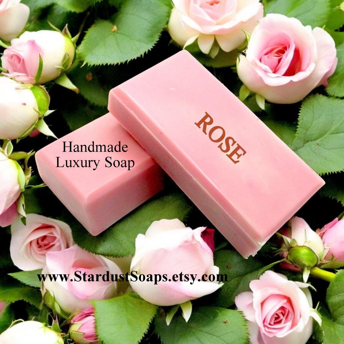 Handmade Rose Soap Bar | Moisturizing Floral Soap for Face, Hands & Body | Creamy Lather Natural Artisan Skincare (4 oz)