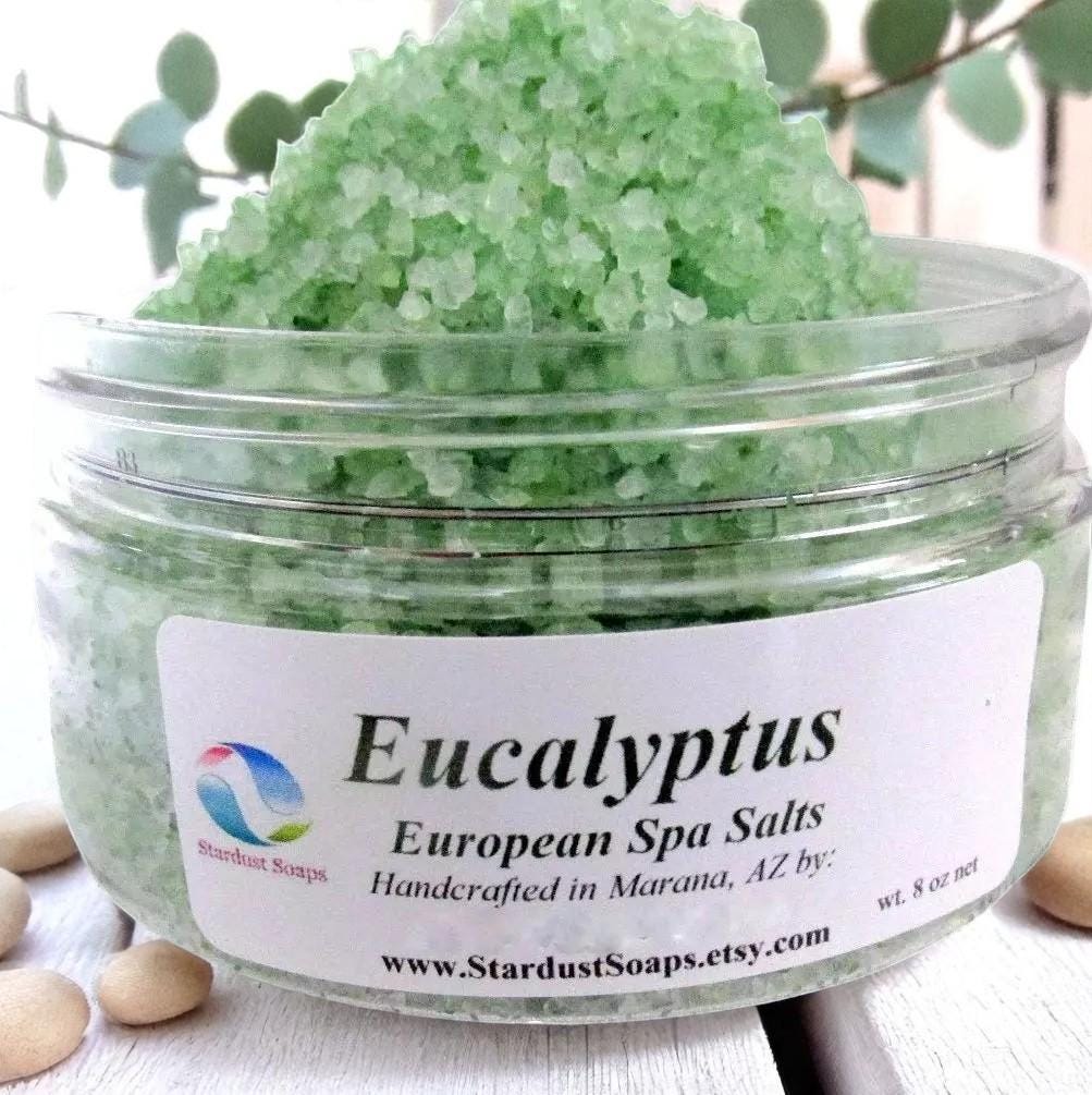 Eucalyptus Spa Bath Salts | Handmade Relaxing Bath Soak | Natural Magnesium and Mineral Soak for Rejuvenation & Skin Nourishment