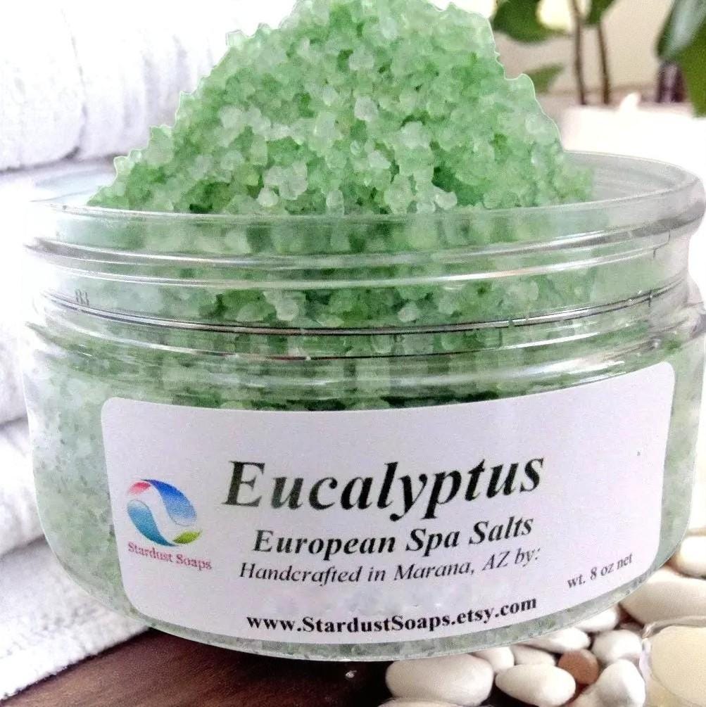 Eucalyptus Spa Bath Salts | Handmade Relaxing Bath Soak | Natural Magnesium and Mineral Soak for Rejuvenation & Skin Nourishment
