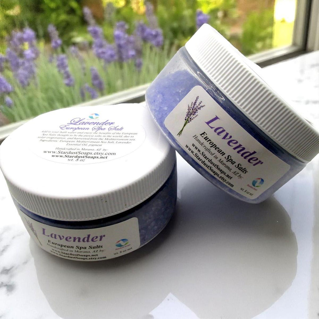 Calming Lavender Bath Crystals – European Mineral Spa Soak | Relaxing Lavender Bath Salt for Stress Relief, Self Care & Muscle Relaxation