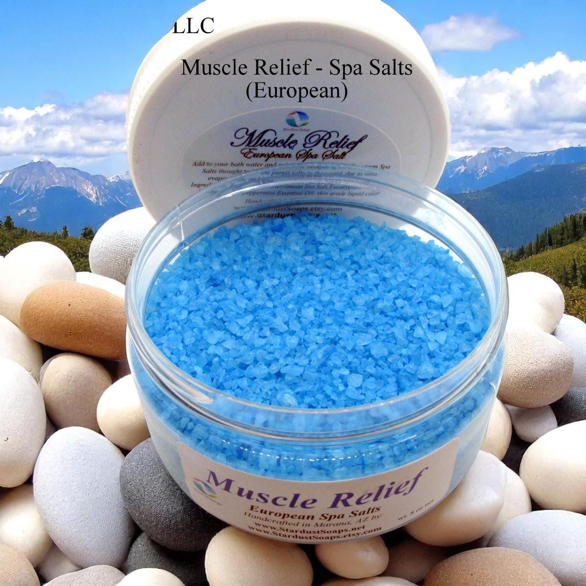 Muscle Relief Spa Salts | Mediterranean Sea Mineral Bath Soak | Sore Muscle Recovery, Relaxation Bath, Self Care Gift