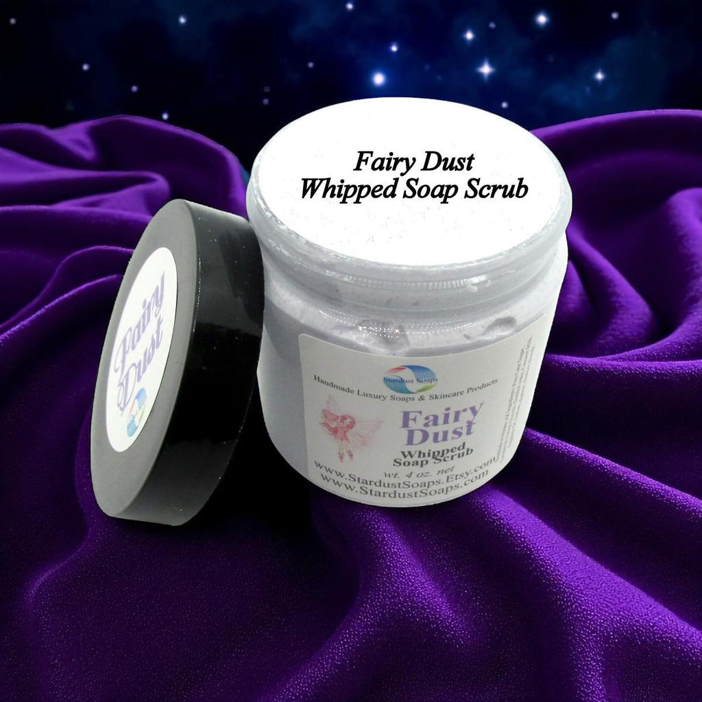 Fairy Dust Whipped Sugar Soap Scrub | Handmade Exfoliating Body Scrub | Moisturizing Sugar Polish for Soft Skin | Luxury Bath & Body Care