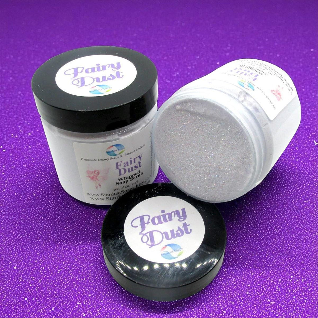Fairy Dust Whipped Sugar Soap Scrub | Handmade Exfoliating Body Scrub | Moisturizing Sugar Polish for Soft Skin | Luxury Bath & Body Care