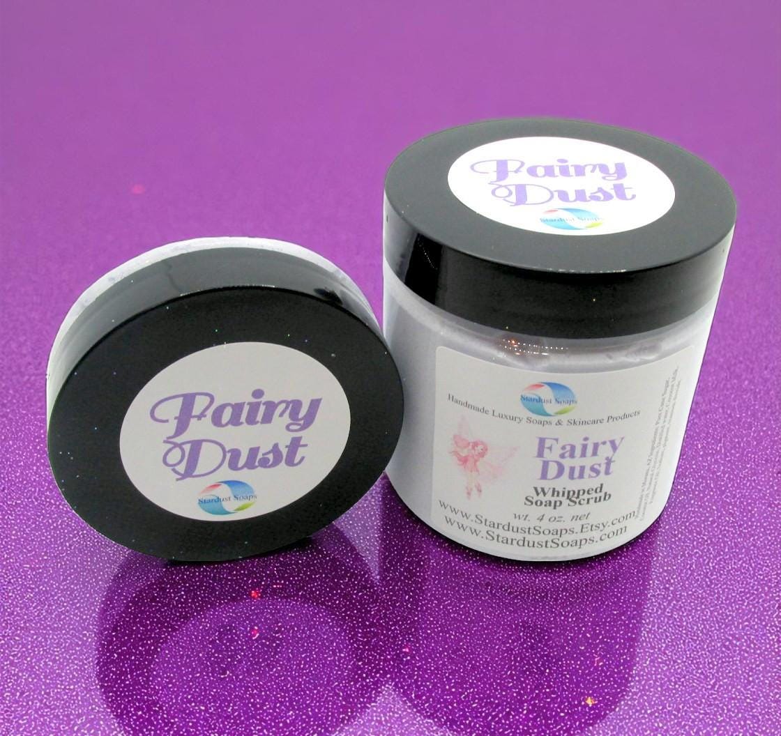 Fairy Dust Whipped Sugar Soap Scrub | Handmade Exfoliating Body Scrub | Moisturizing Sugar Polish for Soft Skin | Luxury Bath & Body Care