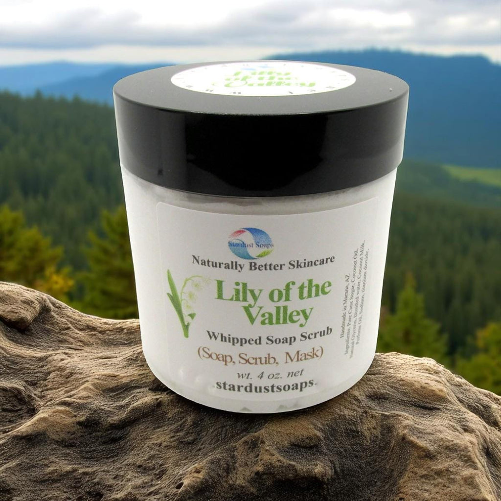 Lily of the Valley Whipped Sugar Scrub | Exfoliating Body Scrub Handmade | Moisturizing Sugar Scrub for Silky Smooth Skin | Spa Body Polish
