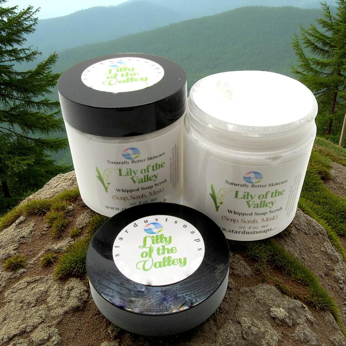 Lily of the Valley Whipped Sugar Scrub | Exfoliating Body Scrub Handmade | Moisturizing Sugar Scrub for Silky Smooth Skin | Spa Body Polish