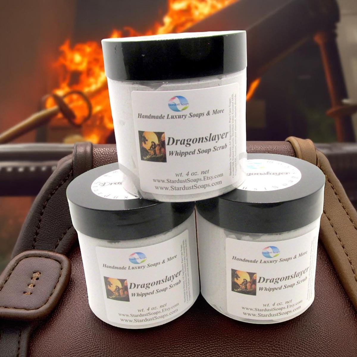 Dragonslayer Whipped Soap | Handmade Foaming Body Wash | Moisturizing Cream Soap for Smooth Skin | Unisex Skincare Cleanser