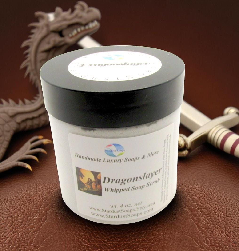 Dragonslayer Whipped Soap | Handmade Foaming Body Wash | Moisturizing Cream Soap for Smooth Skin | Unisex Skincare Cleanser