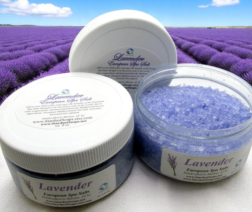 Calming Lavender Bath Crystals – European Mineral Spa Soak | Relaxing Lavender Bath Salt for Stress Relief, Self Care & Muscle Relaxation