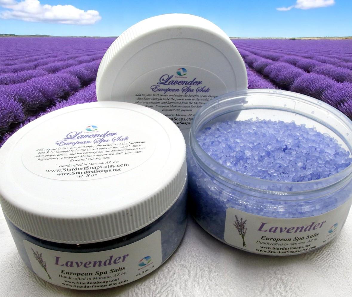 Calming Lavender Bath Crystals – European Mineral Spa Soak | Relaxing Lavender Bath Salt for Stress Relief, Self Care & Muscle Relaxation