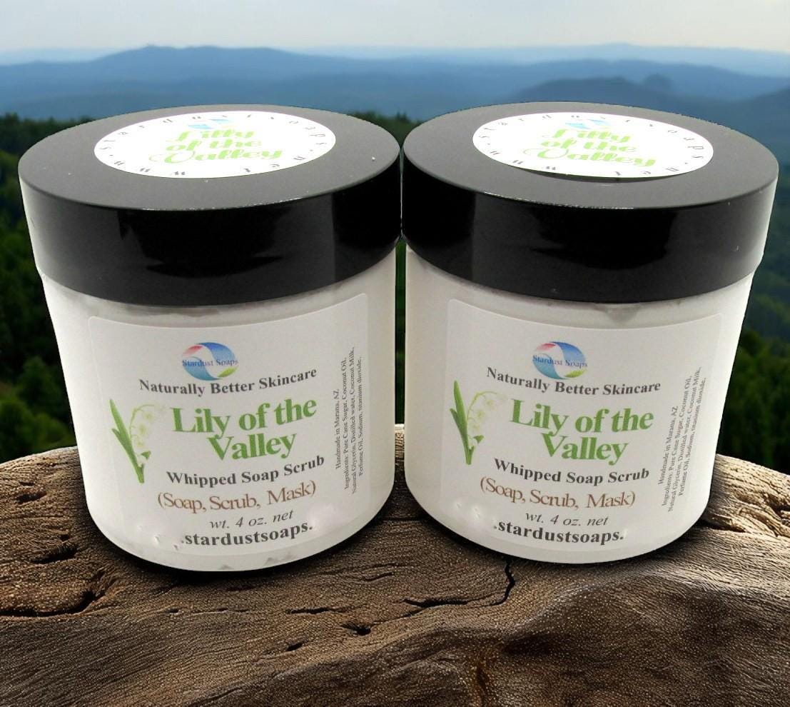 Lily of the Valley Whipped Sugar Scrub | Exfoliating Body Scrub Handmade | Moisturizing Sugar Scrub for Silky Smooth Skin | Spa Body Polish