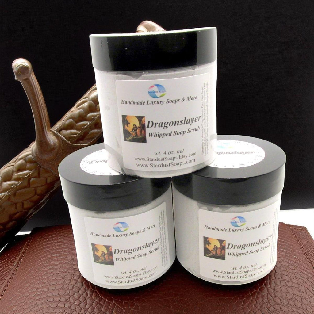 Dragonslayer Whipped Soap | Handmade Foaming Body Wash | Moisturizing Cream Soap for Smooth Skin | Unisex Skincare Cleanser