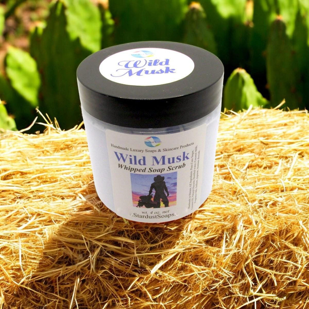 Wild Musk Whipped Sugar Soap Scrub for Men | Handmade Exfoliating Body Scrub, Cleansing and Moisturizing Skincare