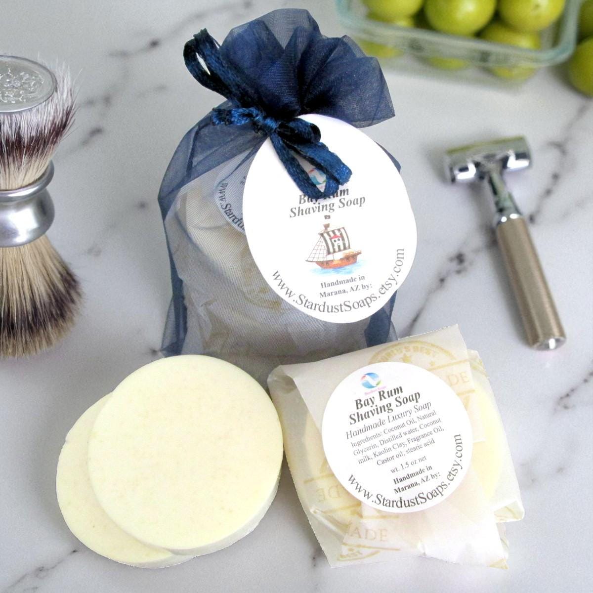 Bay Rum Shaving Soap Set | Handmade Shaving Soap | Traditional Wet Shave Soap | Men's Grooming Gift | Artisan Shaving Soaps