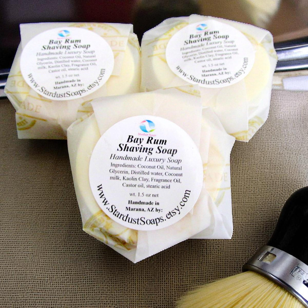 Bay Rum Shaving Soap Set | Handmade Shaving Soap | Traditional Wet Shave Soap | Men's Grooming Gift | Artisan Shaving Soaps