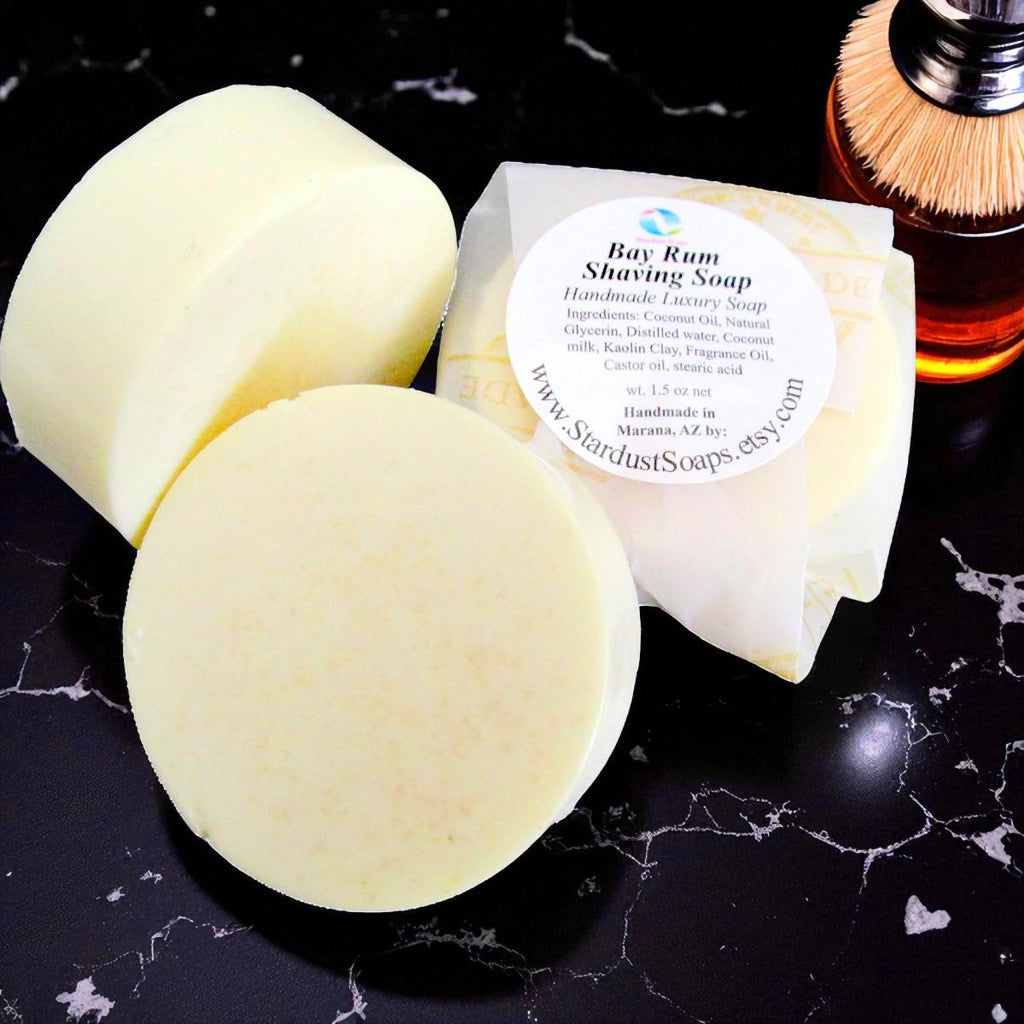 Bay Rum Shaving Soap Set | Handmade Shaving Soap | Traditional Wet Shave Soap | Men's Grooming Gift | Artisan Shaving Soaps