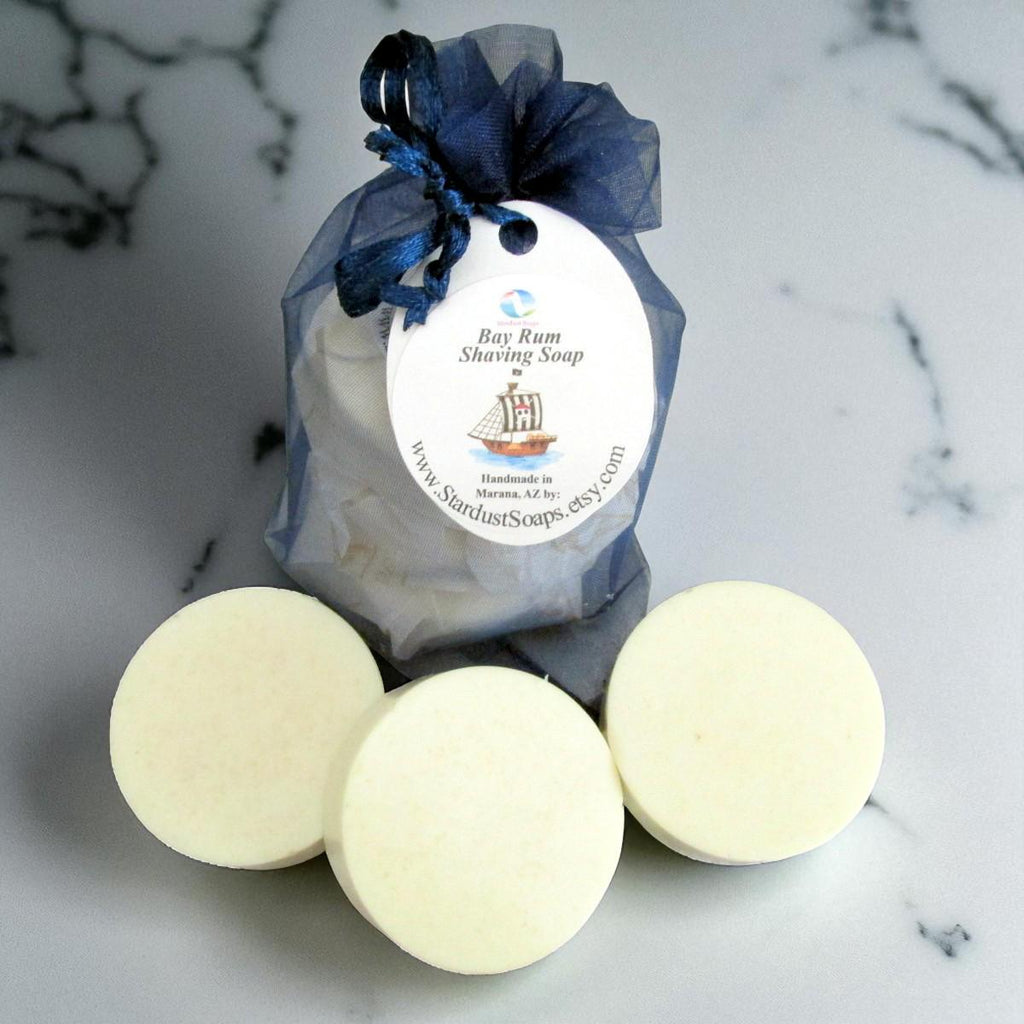 Bay Rum Shaving Soap Set | Handmade Shaving Soap | Traditional Wet Shave Soap | Men's Grooming Gift | Artisan Shaving Soaps