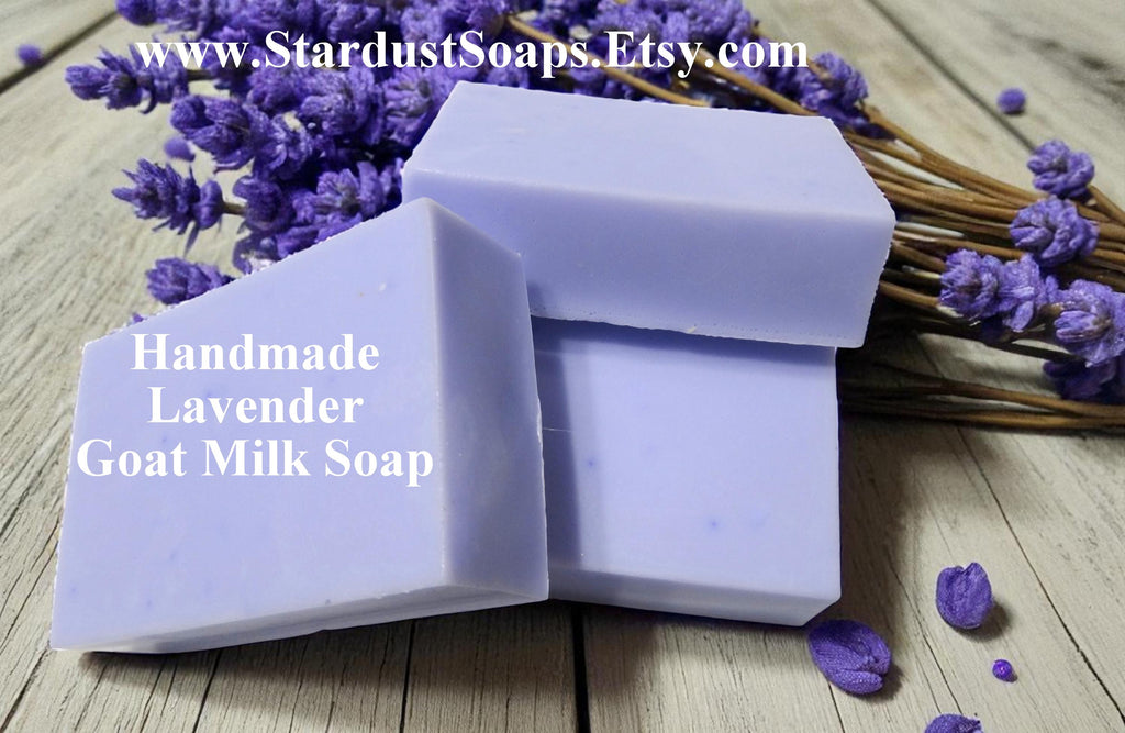 Handmade Lavender Goat Milk Soap | Moisturizing Natural Soap for Dry and Sensitive Skin | Gentle Artisan Body & Face Bar