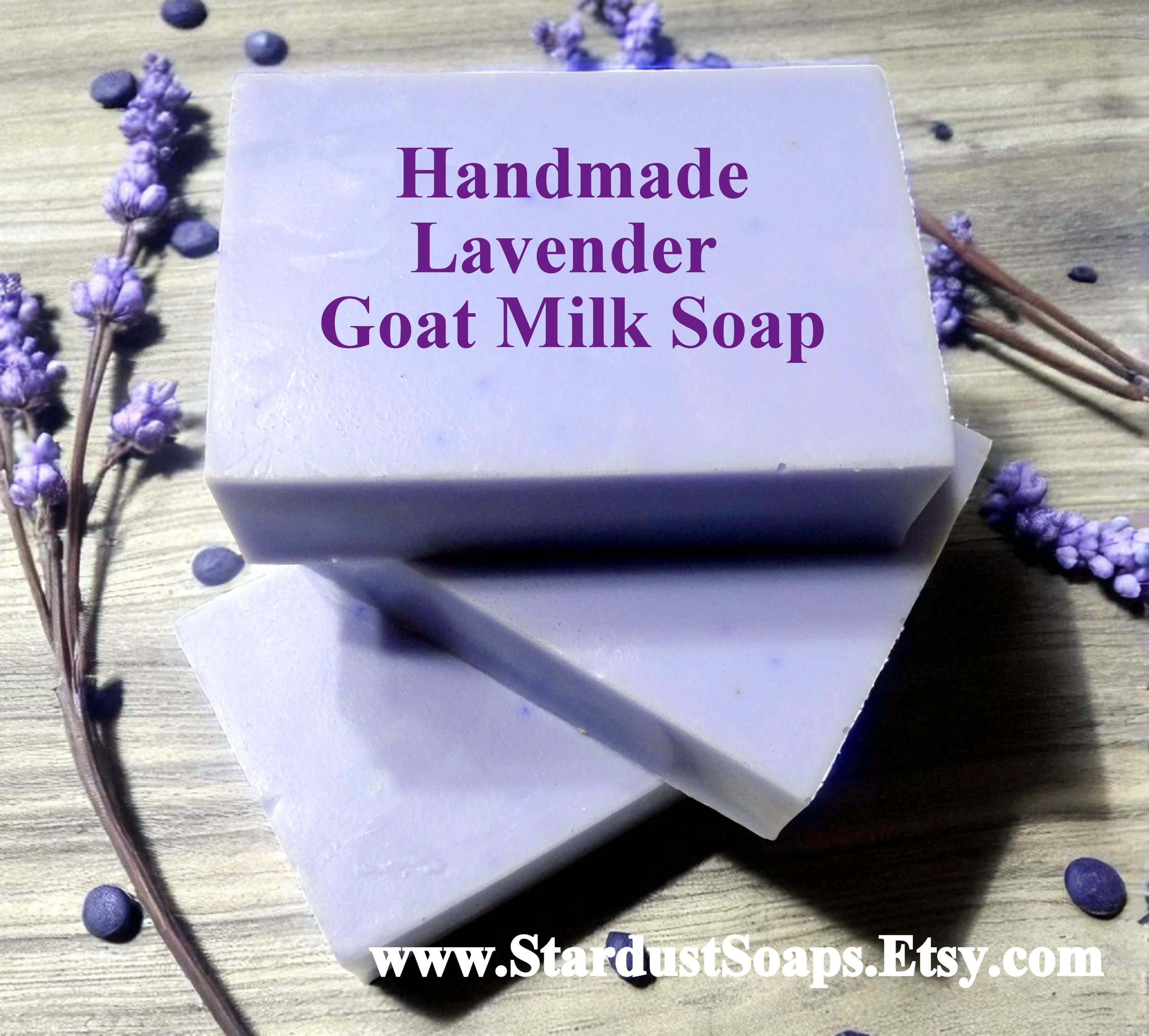 Handmade Lavender Goat Milk Soap | Moisturizing Natural Soap for Dry and Sensitive Skin | Gentle Artisan Body & Face Bar
