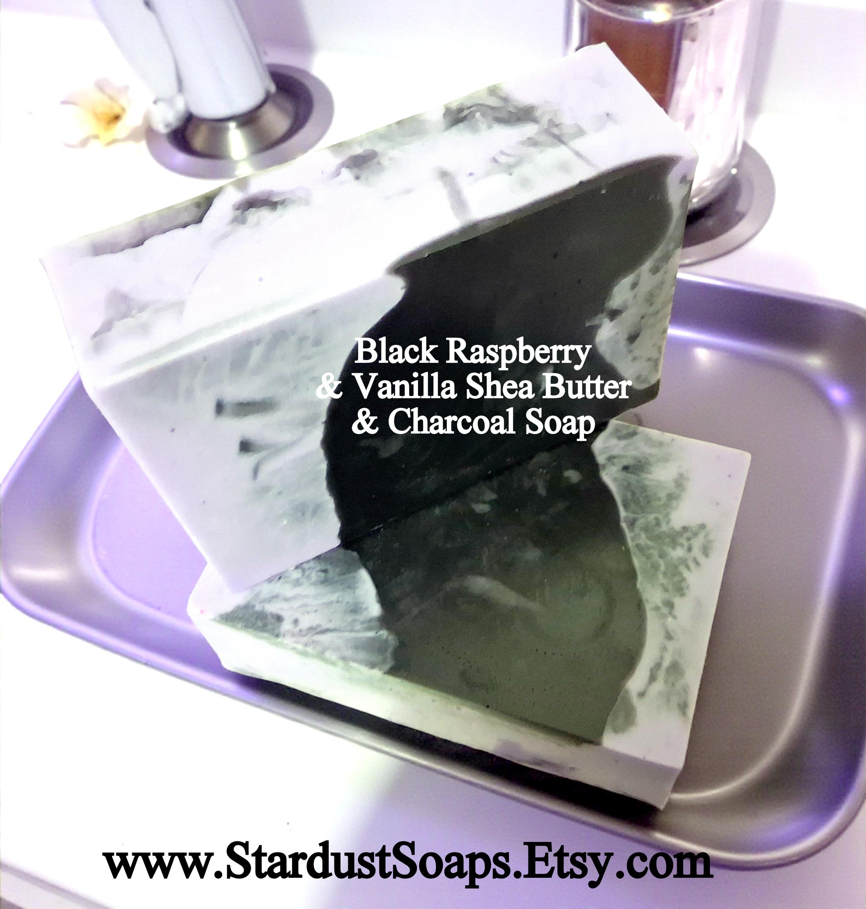 Black Raspberry Vanilla Soap Bar – Handmade Shea Butter & Activated Charcoal Soap | Moisturizer Natural Body Soap