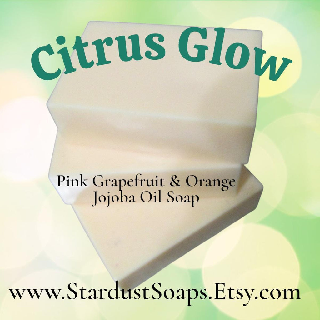 Citrus Glow Soap Bar | Pink Grapefruit & Orange Handmade Natural Soap | Jojoba Oil Moisturizing Artisan Body and Face Bar