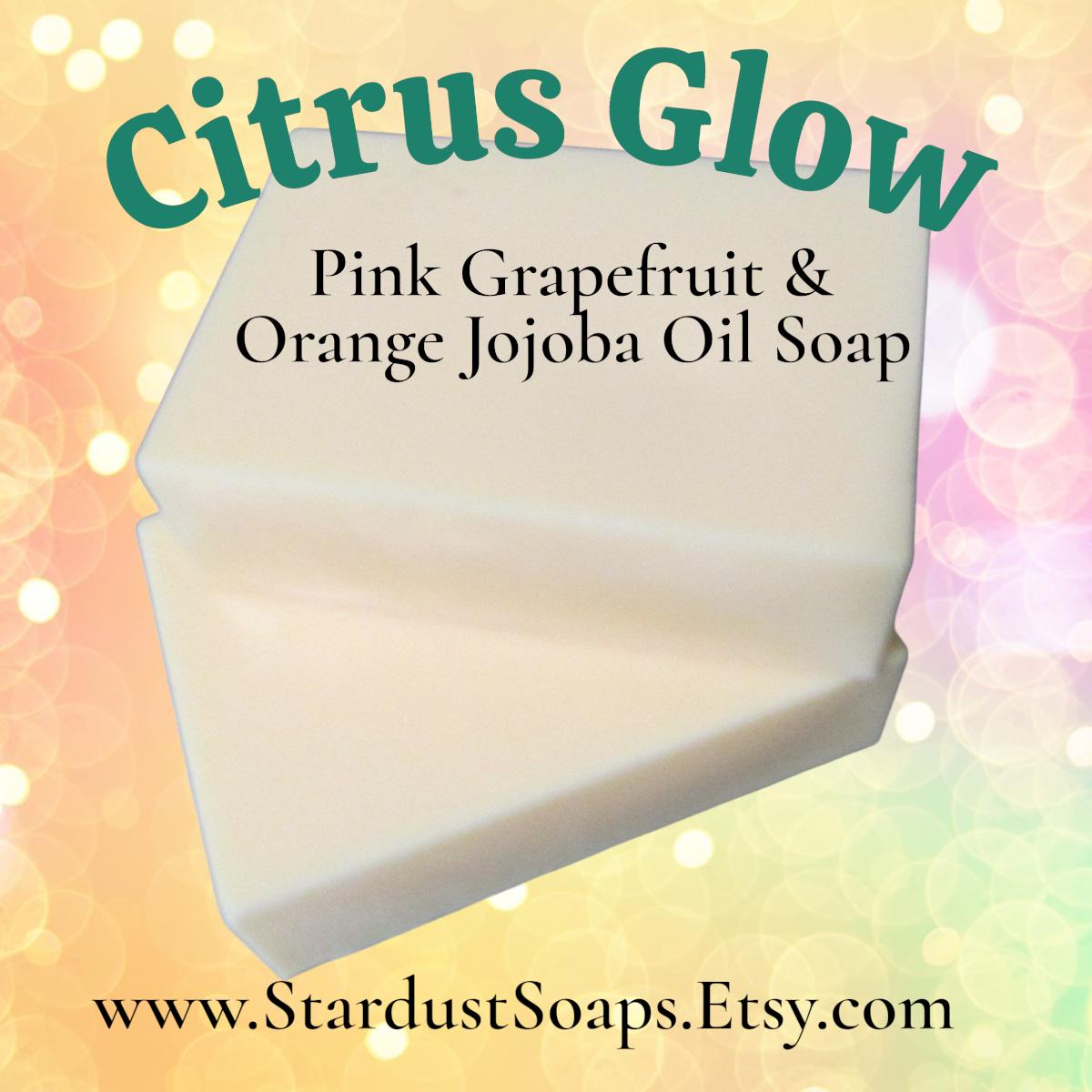 Citrus Glow Soap Bar | Pink Grapefruit & Orange Handmade Natural Soap | Jojoba Oil Moisturizing Artisan Body and Face Bar