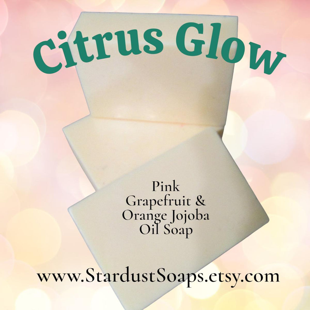 Citrus Glow Soap Bar | Pink Grapefruit & Orange Handmade Natural Soap | Jojoba Oil Moisturizing Artisan Body and Face Bar