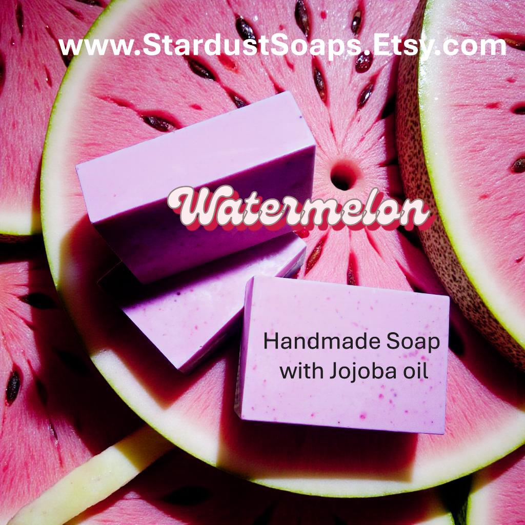 Watermelon Luxe Artisan Soap Bar | Handmade Jojoba Oil Soap | Moisturizing Natural Body & Face Soap | Luxury Skincare Bar