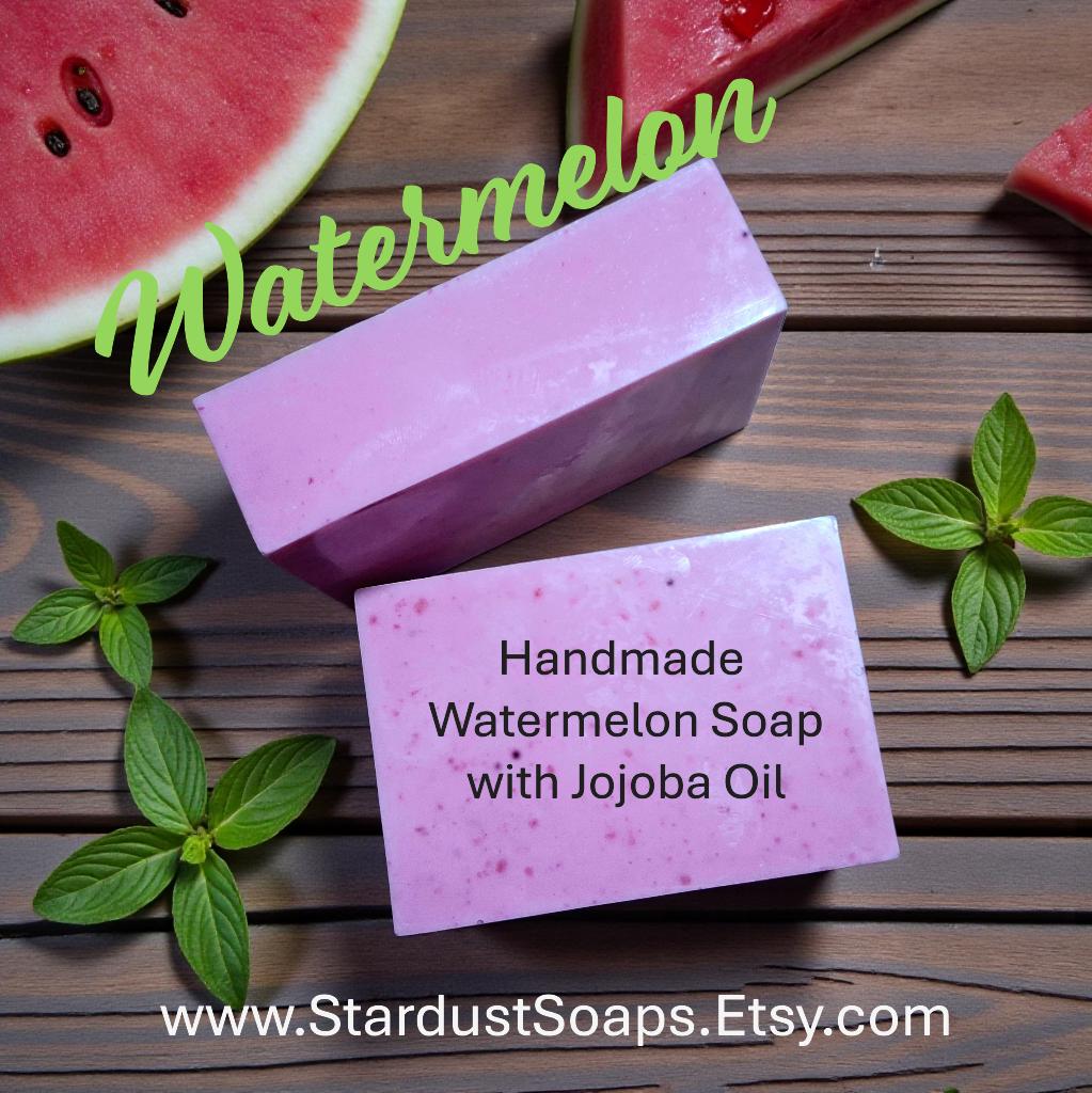 Watermelon Luxe Artisan Soap Bar | Handmade Jojoba Oil Soap | Moisturizing Natural Body & Face Soap | Luxury Skincare Bar