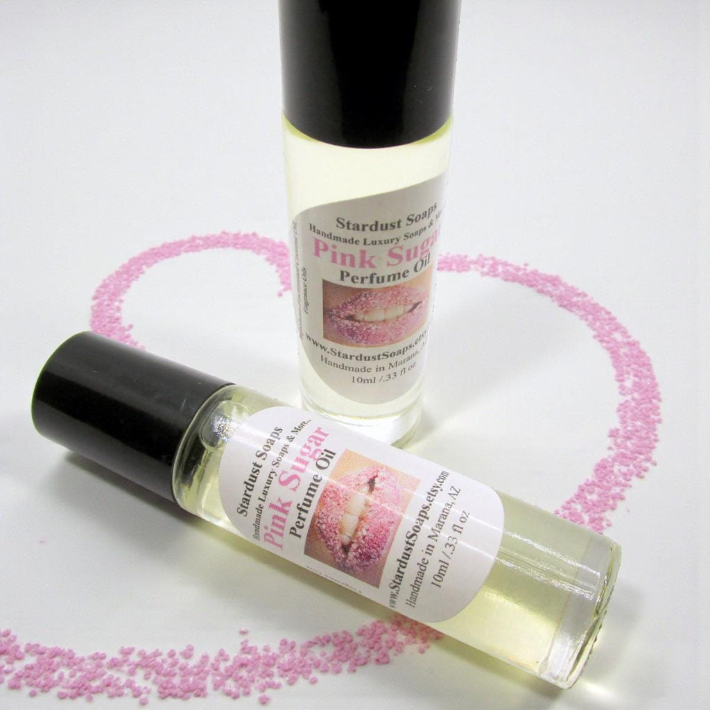 Pink Sugar Perfume Oil Roll-On | Sweet Gourmand Fragrance Oil | Handmade Natural Perfume Oil | Travel Size Body Perfume