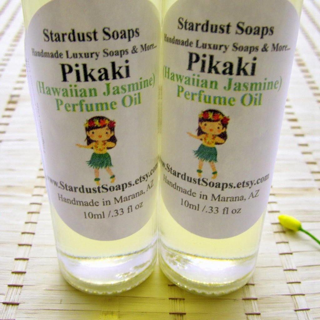 Pikake Jasmine Perfume Oil | Hawaiian Floral Oil | Handmade Natural Perfume Oil | Long Lasting Body Scent | 0.33 fl oz Glass Bottle