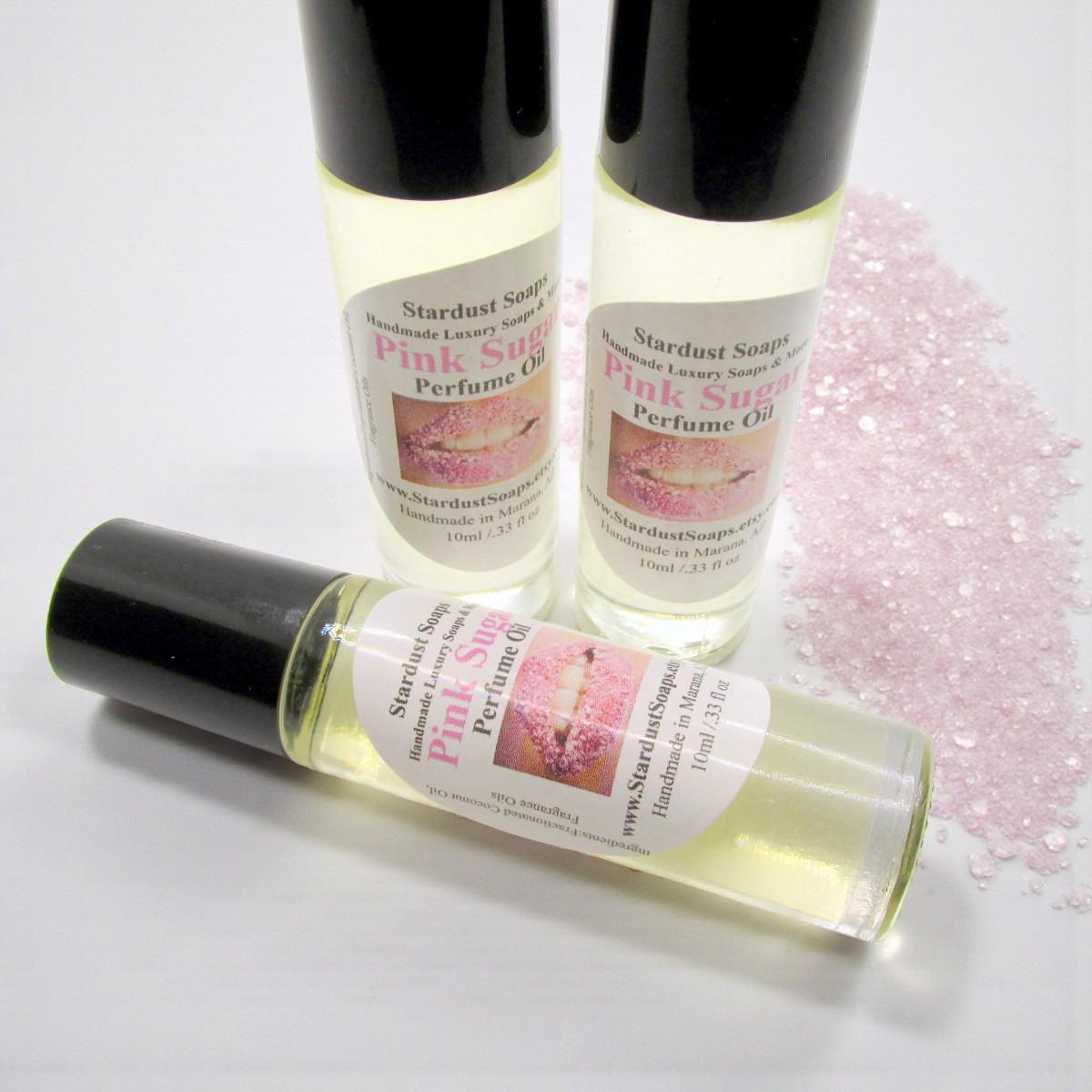 Pink Sugar Perfume Oil Roll-On | Sweet Gourmand Fragrance Oil | Handmade Natural Perfume Oil | Travel Size Body Perfume