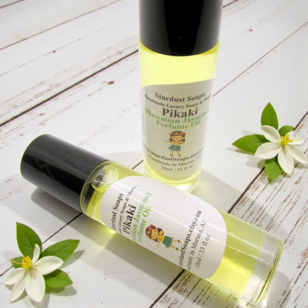 Pikake Jasmine Perfume Oil | Hawaiian Floral Oil | Handmade Natural Perfume Oil | Long Lasting Body Scent | 0.33 fl oz Glass Bottle