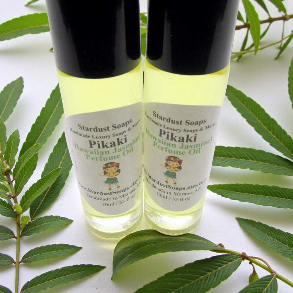 Pikake Jasmine Perfume Oil | Hawaiian Floral Oil | Handmade Natural Perfume Oil | Long Lasting Body Scent | 0.33 fl oz Glass Bottle