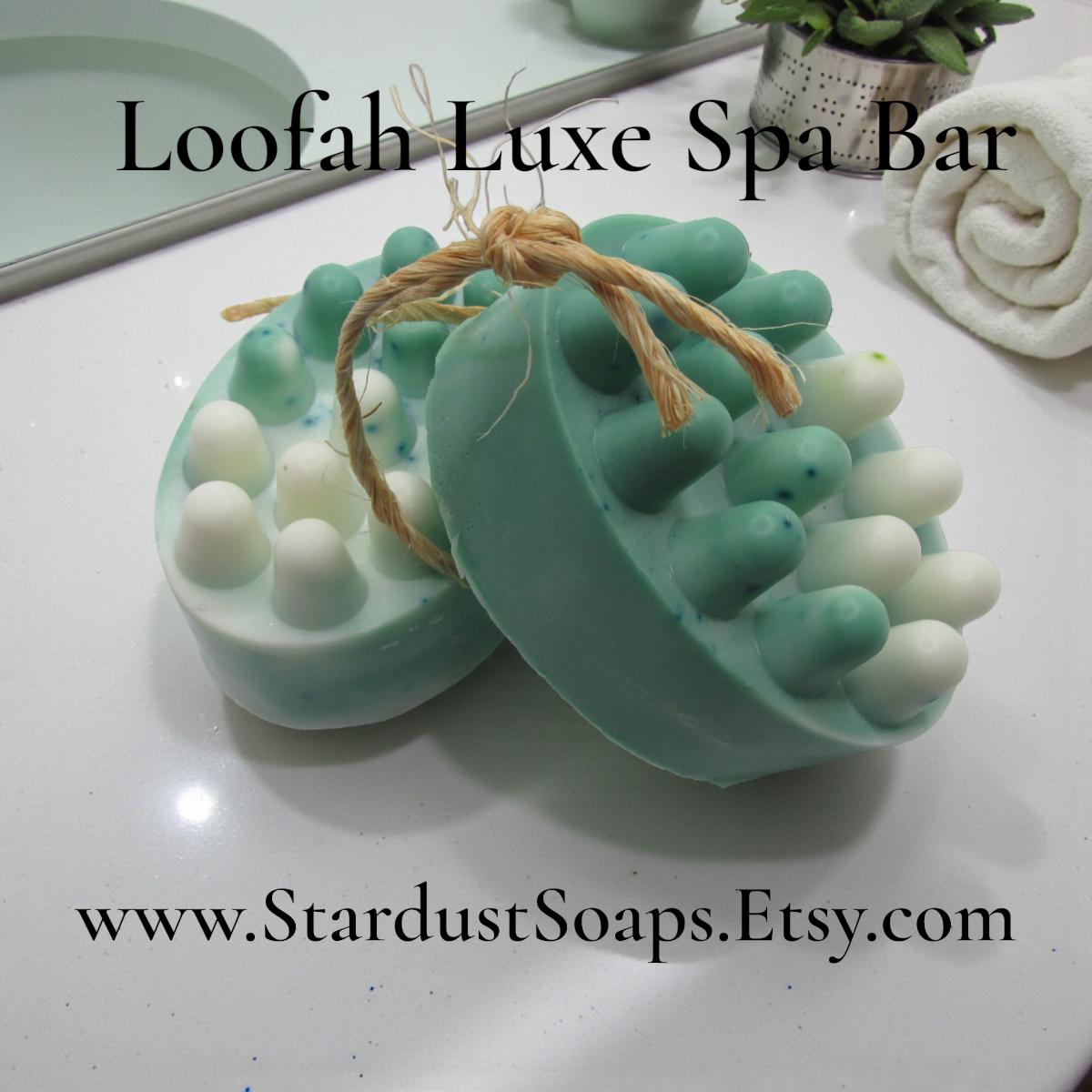 Eucalyptus Loofah Soap on a Rope – Exfoliating Shea Butter & Jojoba Oil Soap | Handmade Spa Massage Bar for Soft, Smooth Skin