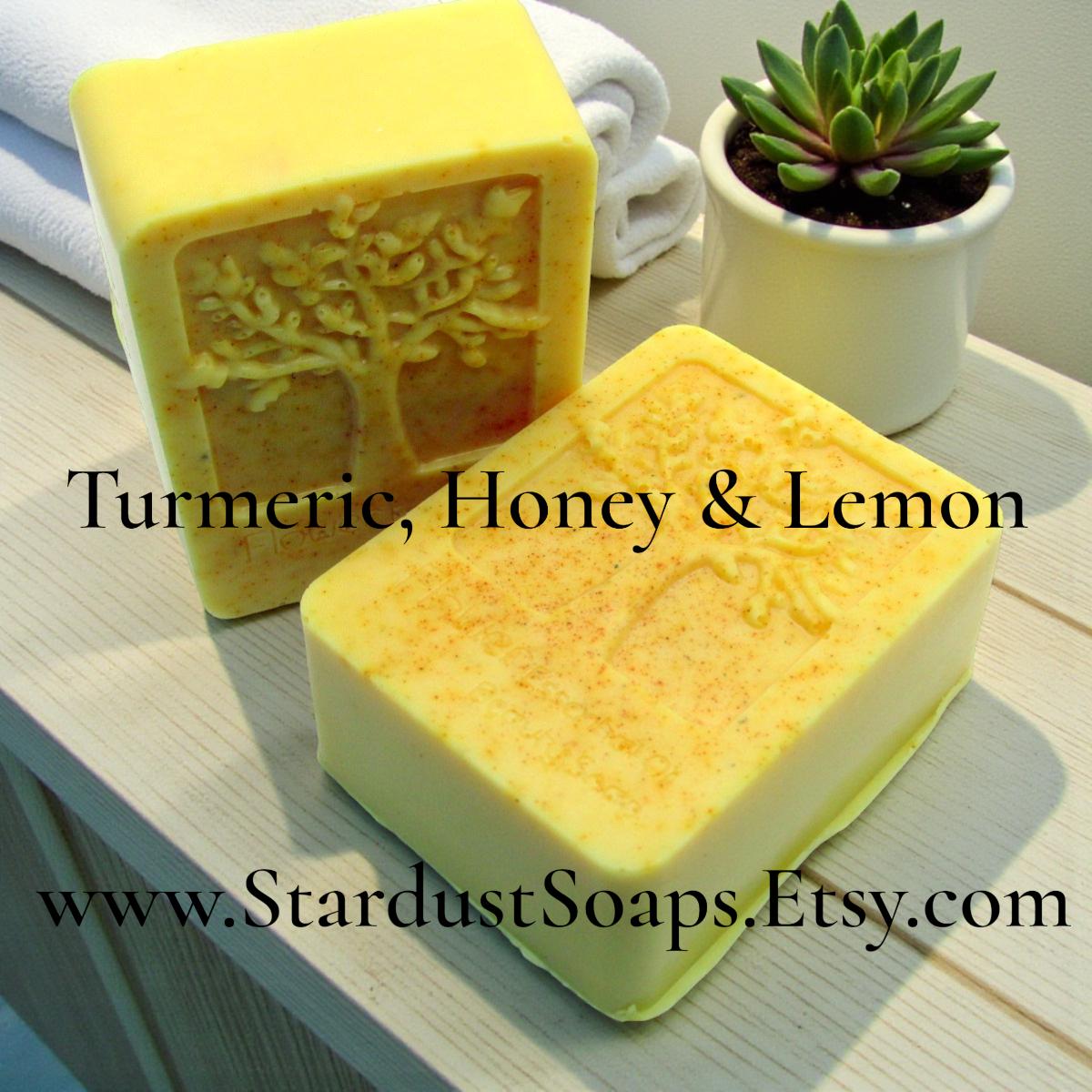 Turmeric Honey Lemon Soap Bar | Handmade Natural Face & Body Soap | Brightening Skincare Soap | 4 oz Artisan Cleansing Bar