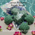 Cactus Blossom Turtle Soap Set of 3 | Handmade Artisan Soap Gift Set | Shea Butter and Jojoba Oil Floral Bath and Body Bars