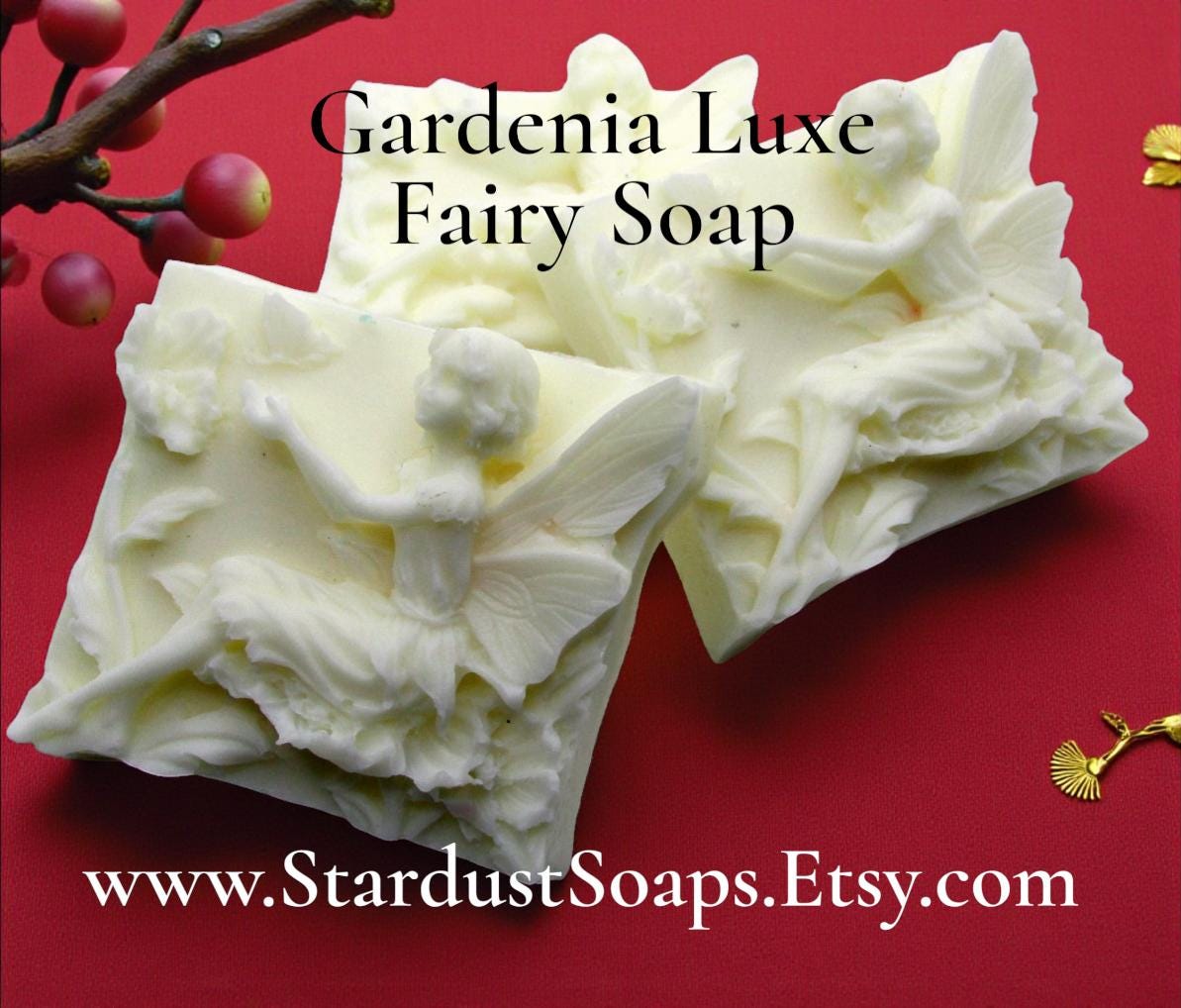 Fairy Soap Bar | Gardenia Scented Handmade Soap | Jojoba Oil Luxury Soap | White Fairy Artisan Bath Bar | Floral Gift Soap