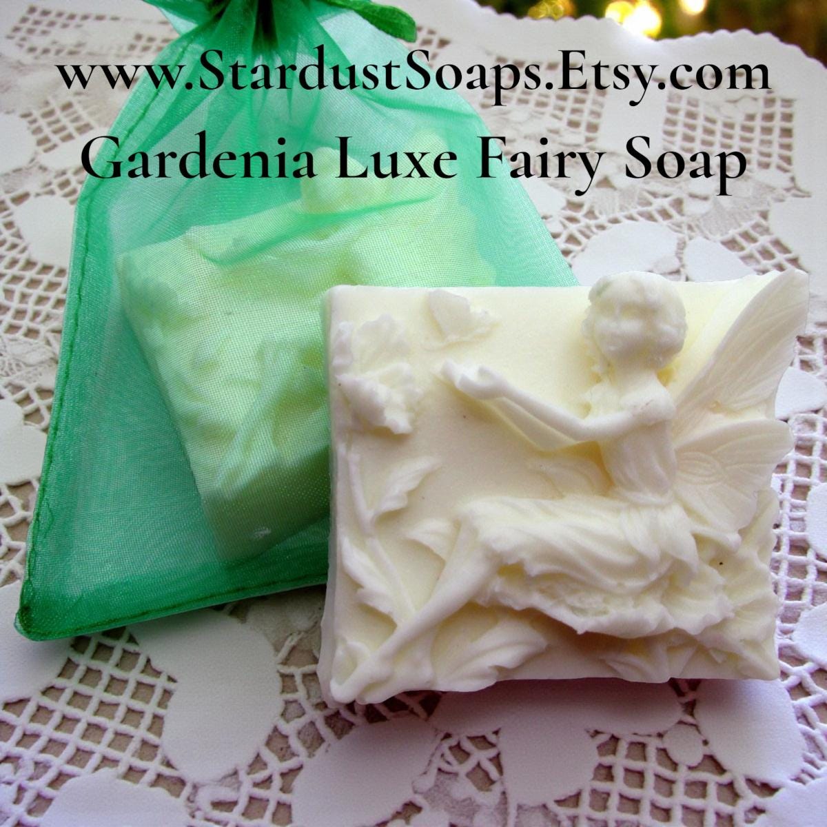 Fairy Soap Bar | Gardenia Scented Handmade Soap | Jojoba Oil Luxury Soap | White Fairy Artisan Bath Bar | Floral Gift Soap