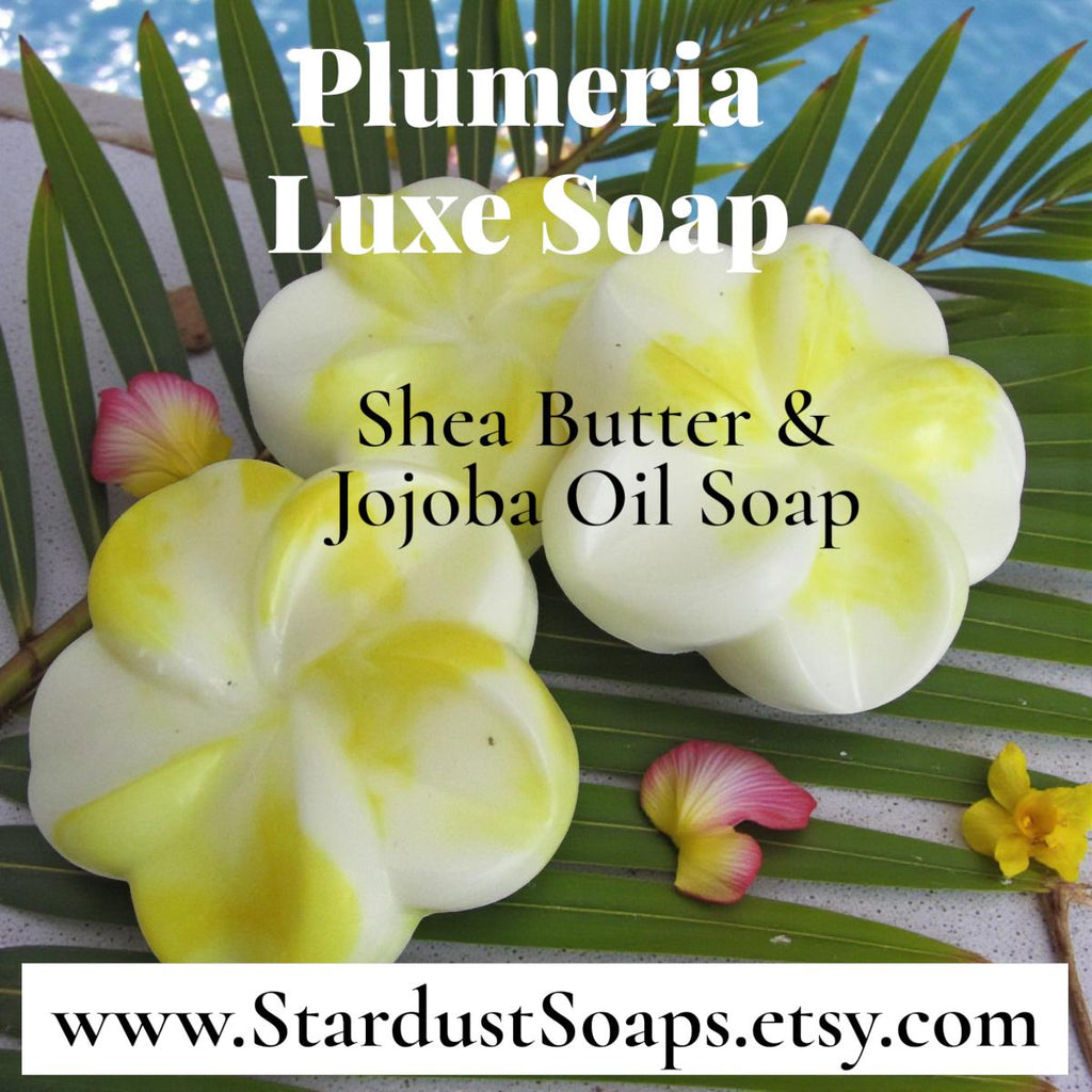 Plumeria Luxe Spa Soap – Handmade Shea Butter & Jojoba Oil Soap | Moisturizing Floral Body Bar, Artisan Skin Care Gift