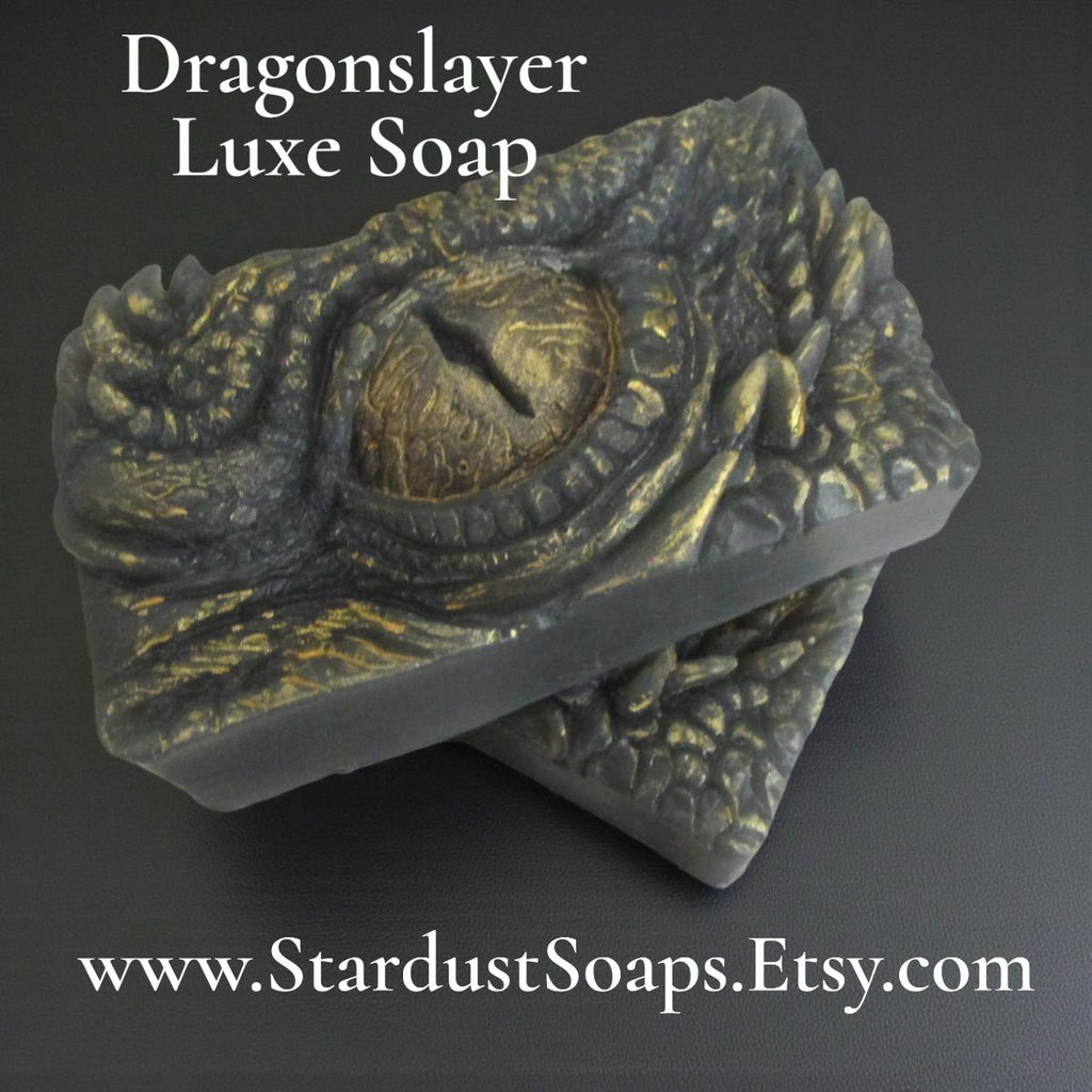 Dragonslayer Soap – Dragon Eye Handmade Soap Bar | Black & Gold Gothic Fantasy Artisan Soap, Moisturizing Jojoba Oil Fantasy Gift Soap