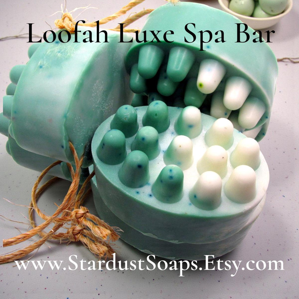 Eucalyptus Loofah Soap on a Rope – Exfoliating Shea Butter & Jojoba Oil Soap | Handmade Spa Massage Bar for Soft, Smooth Skin