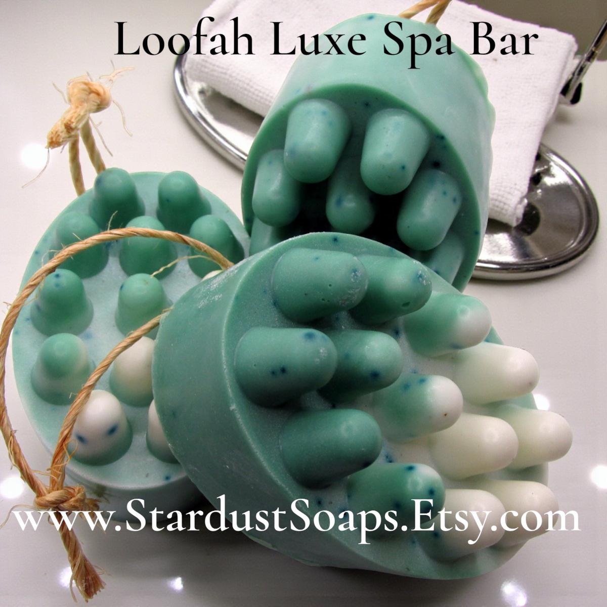 Eucalyptus Loofah Soap on a Rope – Exfoliating Shea Butter & Jojoba Oil Soap | Handmade Spa Massage Bar for Soft, Smooth Skin