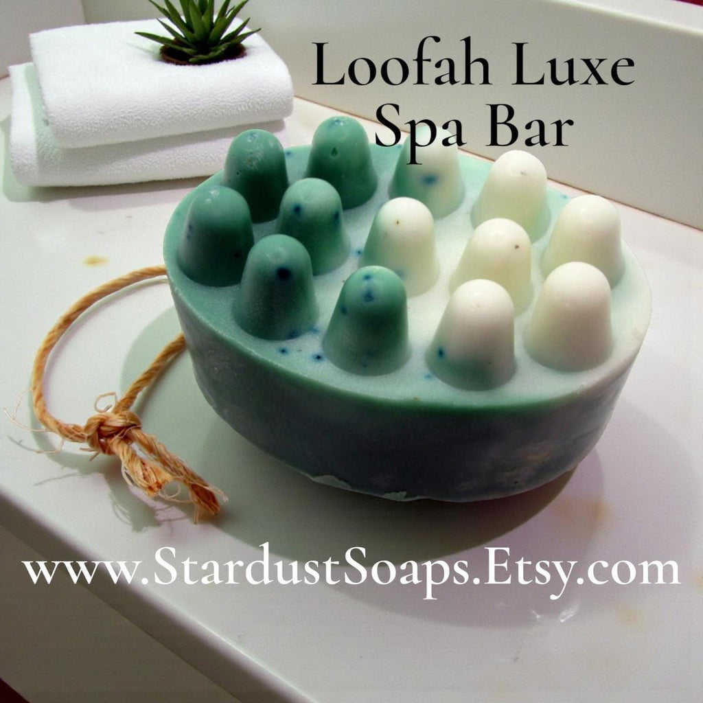 Eucalyptus Loofah Soap on a Rope – Exfoliating Shea Butter & Jojoba Oil Soap | Handmade Spa Massage Bar for Soft, Smooth Skin