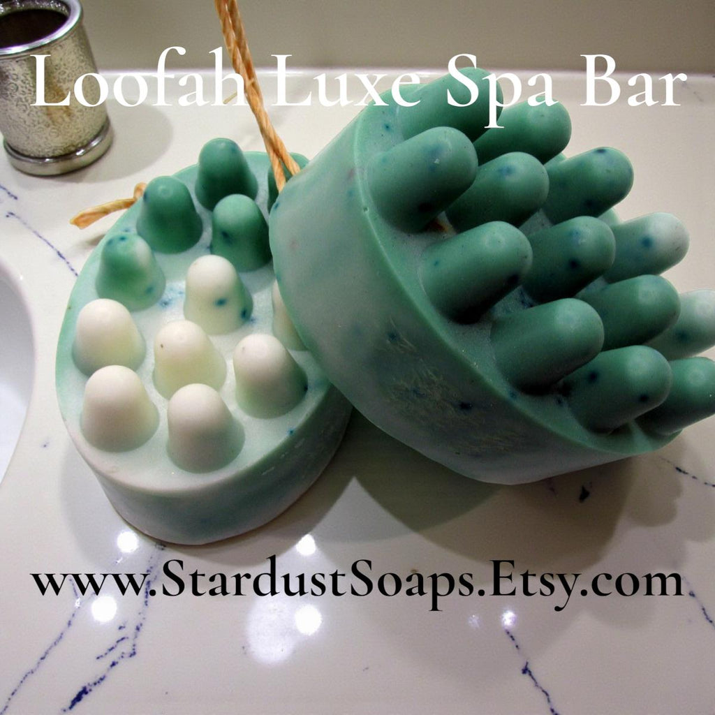 Eucalyptus Loofah Soap on a Rope – Exfoliating Shea Butter & Jojoba Oil Soap | Handmade Spa Massage Bar for Soft, Smooth Skin