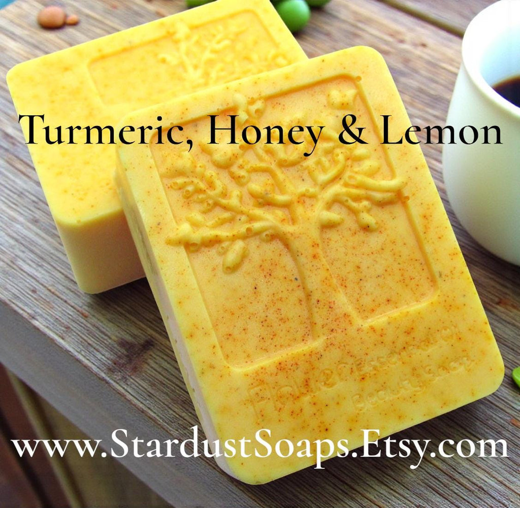 Turmeric Honey Lemon Soap Bar | Handmade Natural Face & Body Soap | Brightening Skincare Soap | 4 oz Artisan Cleansing Bar